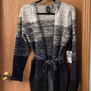 Hooded tie sweater